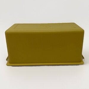 Vtg Tupperware 639-12‎ Large Butter Dish Harvest Gold with Almond Base USA Made